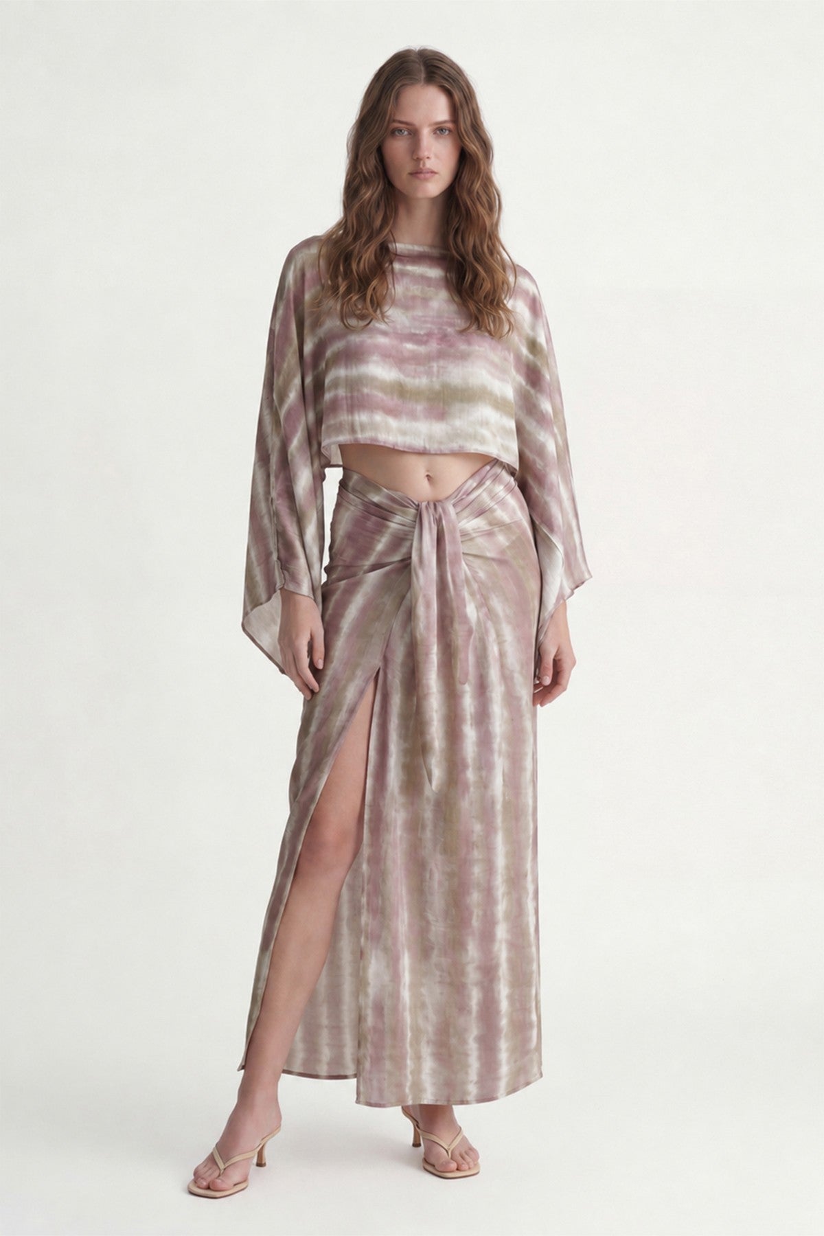 Slit Skirt and Pareo Set