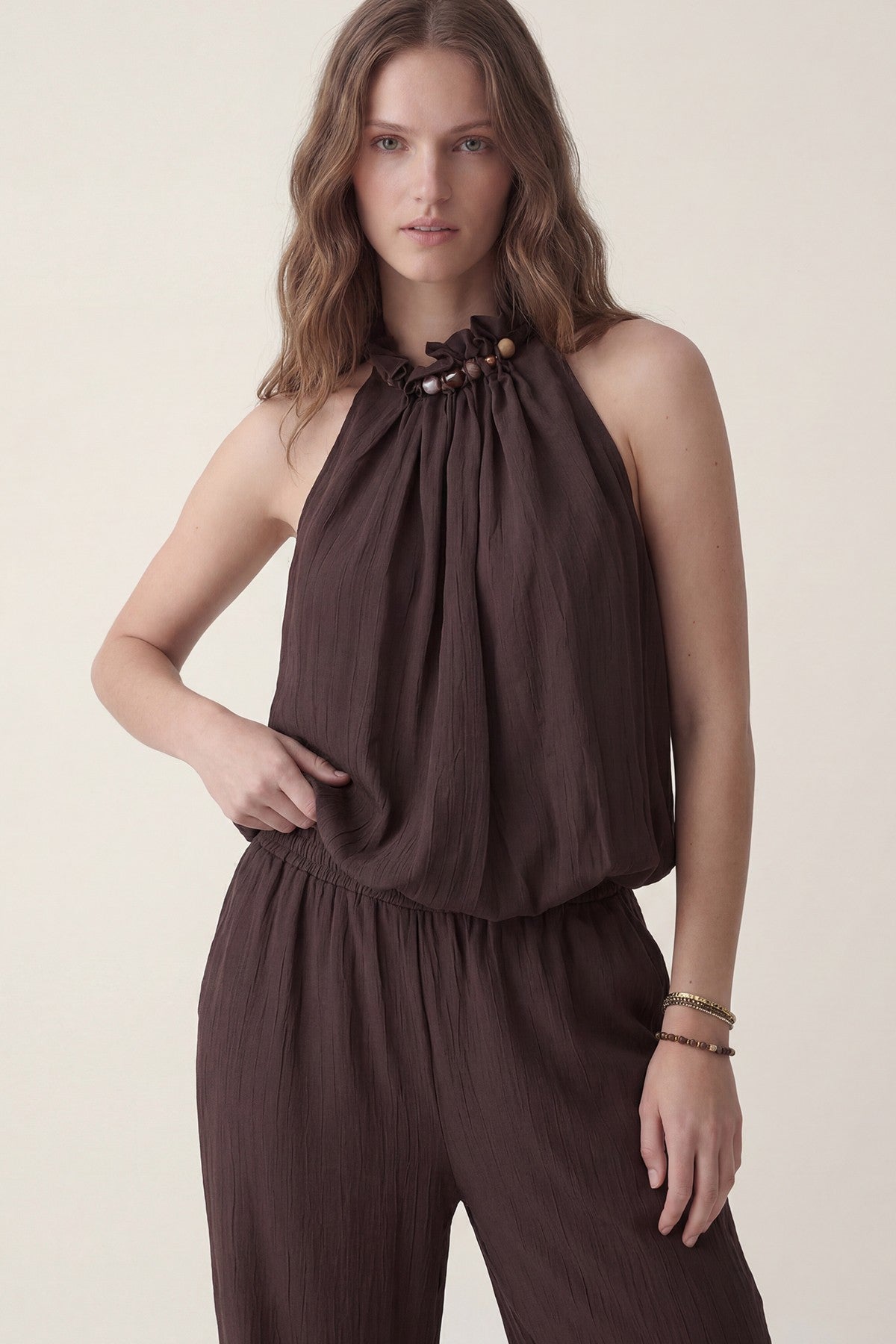 100% Lyocell Blouse and Pants Set
