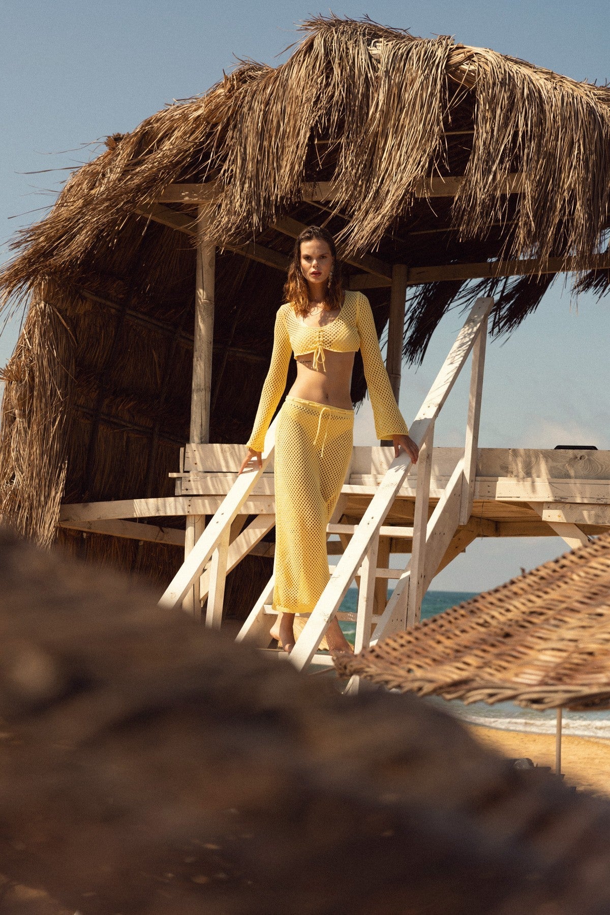 Openwork Knit Two-Piece Set