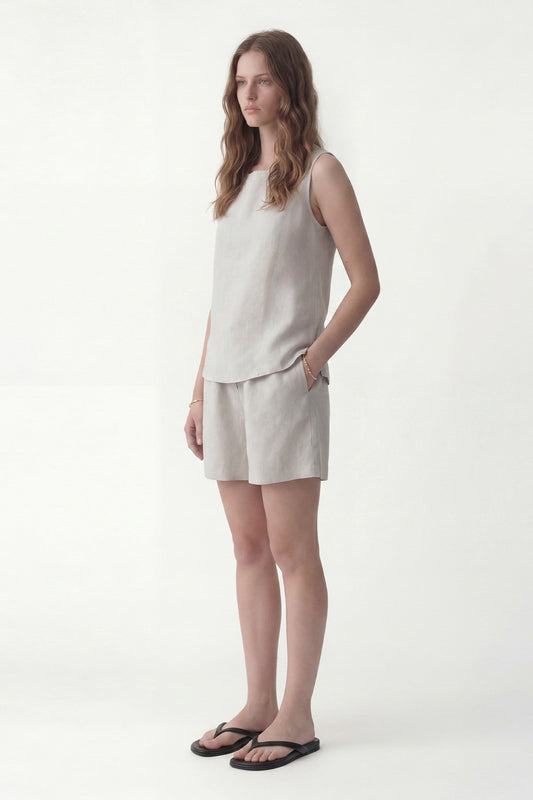 100% Linen Shorts Set