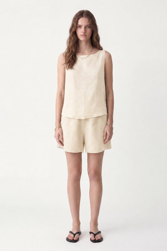 100% Linen Shorts Set