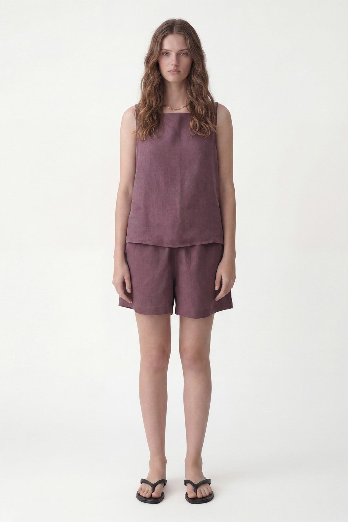 100% Linen Shorts Set