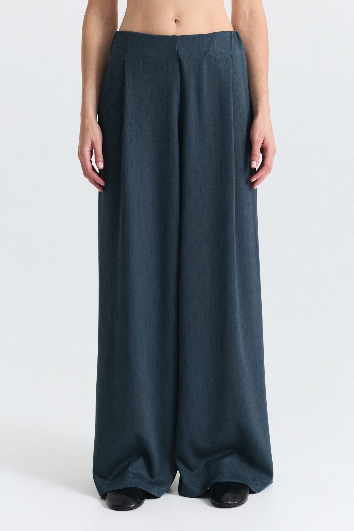 Soft-Textured Blazer and Pants Set with a Belt