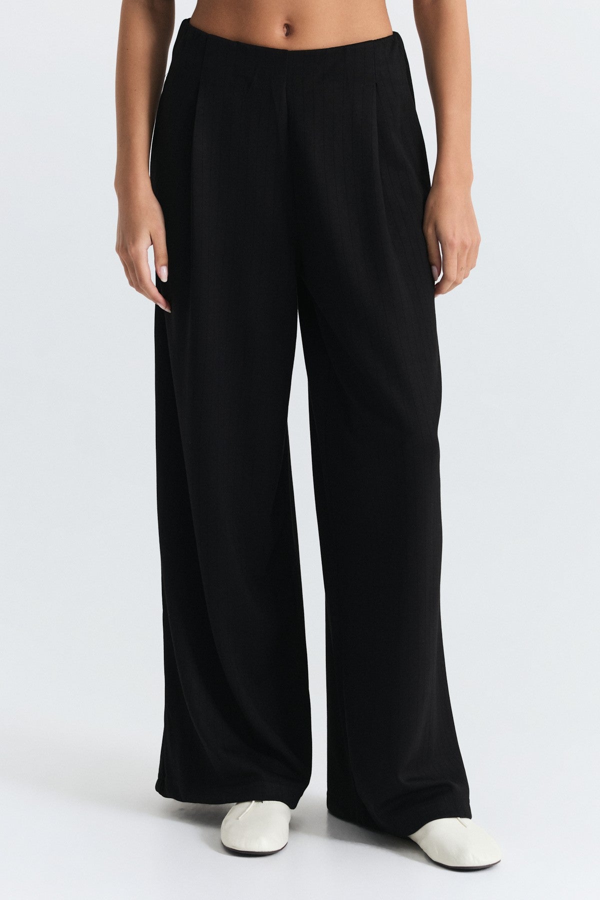 Soft-Textured Blazer and Pants Set with a Belt