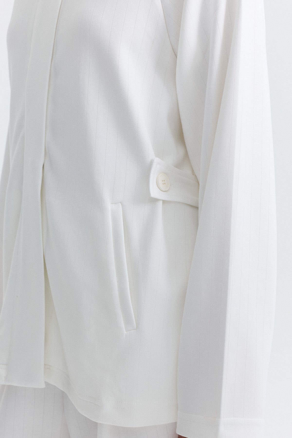 Soft-Textured Blazer and Pants Set with a Belt