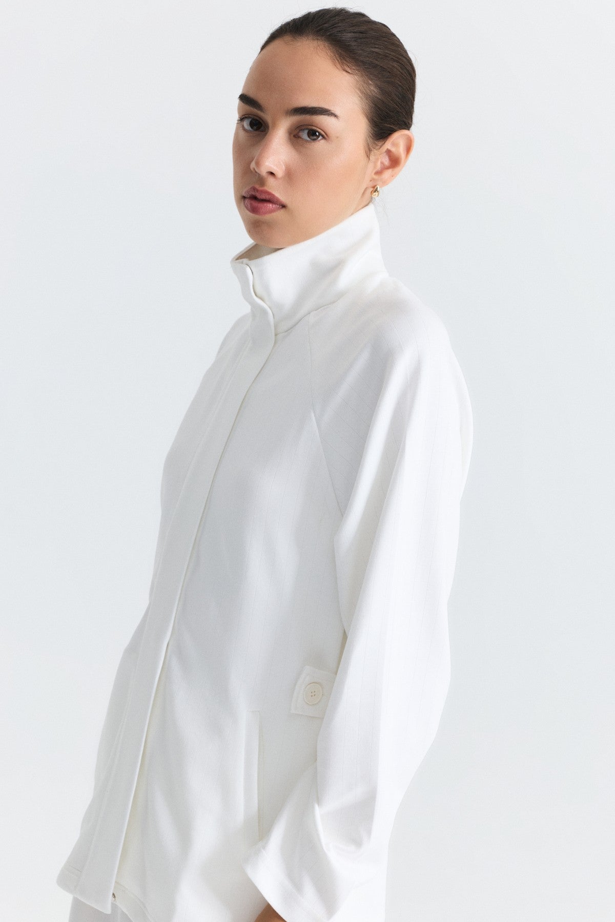 Soft-Textured Blazer and Pants Set with a Belt