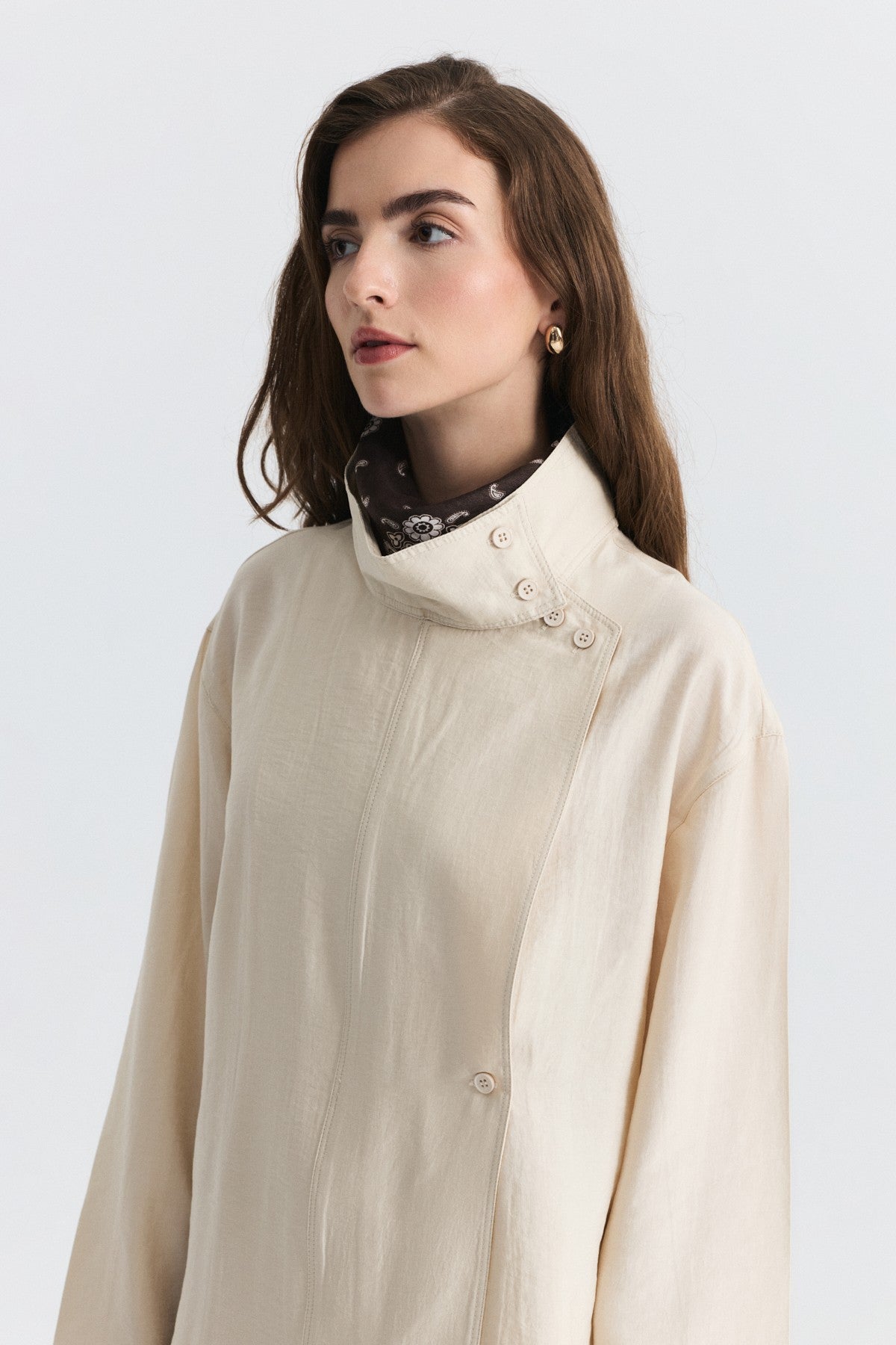 Stand-Up Collar Shirt and Pants Set