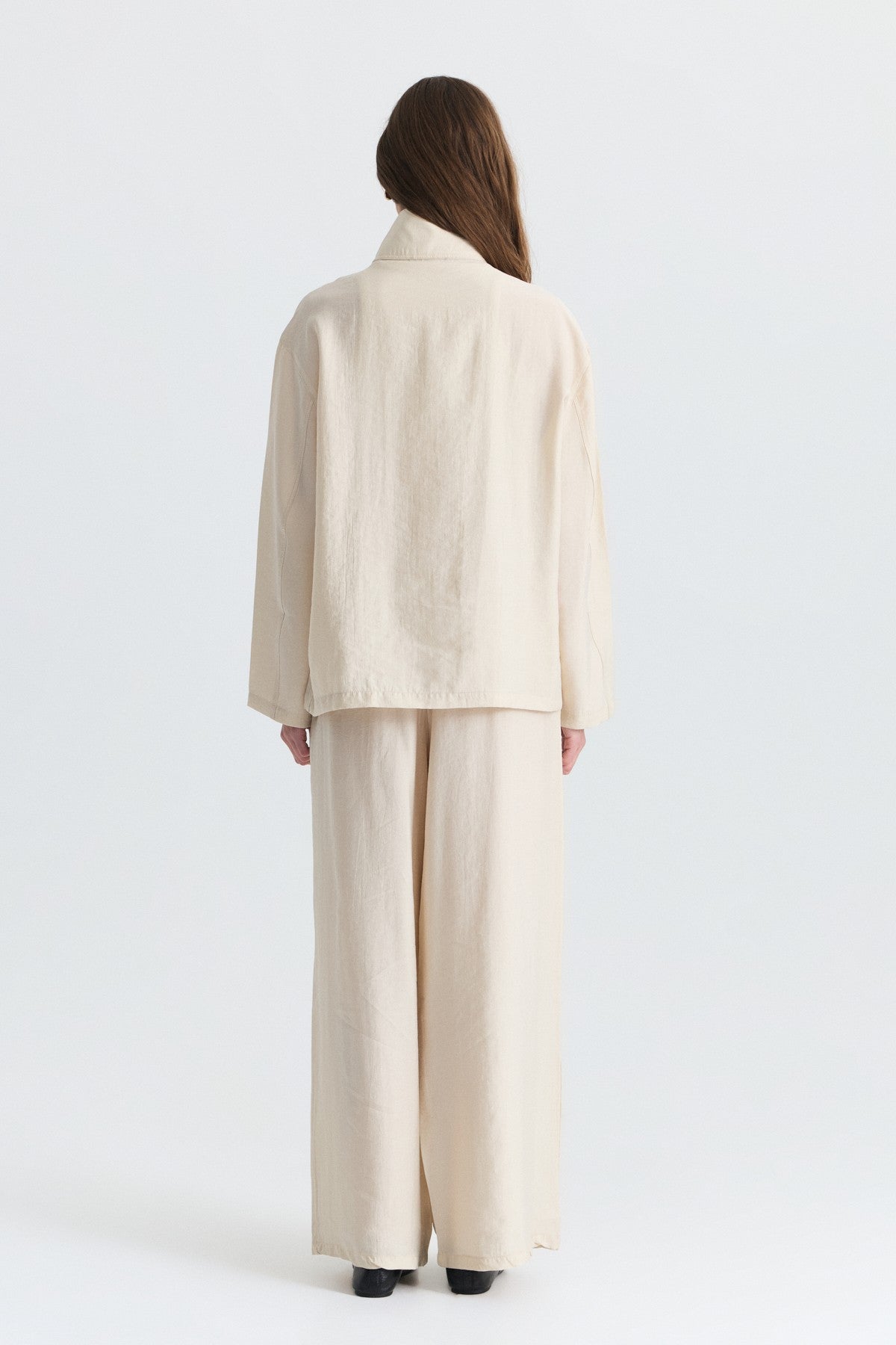 Stand-Up Collar Shirt and Pants Set
