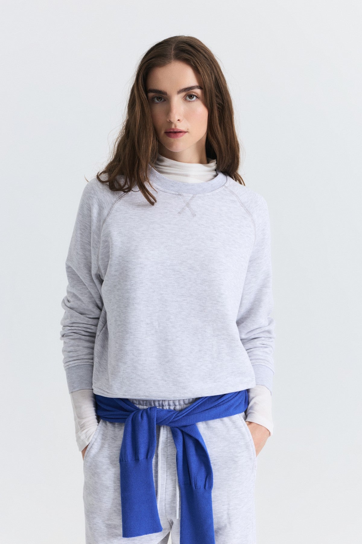 Crew-Neck Sweatshirt and Wide-Leg Pants Set
