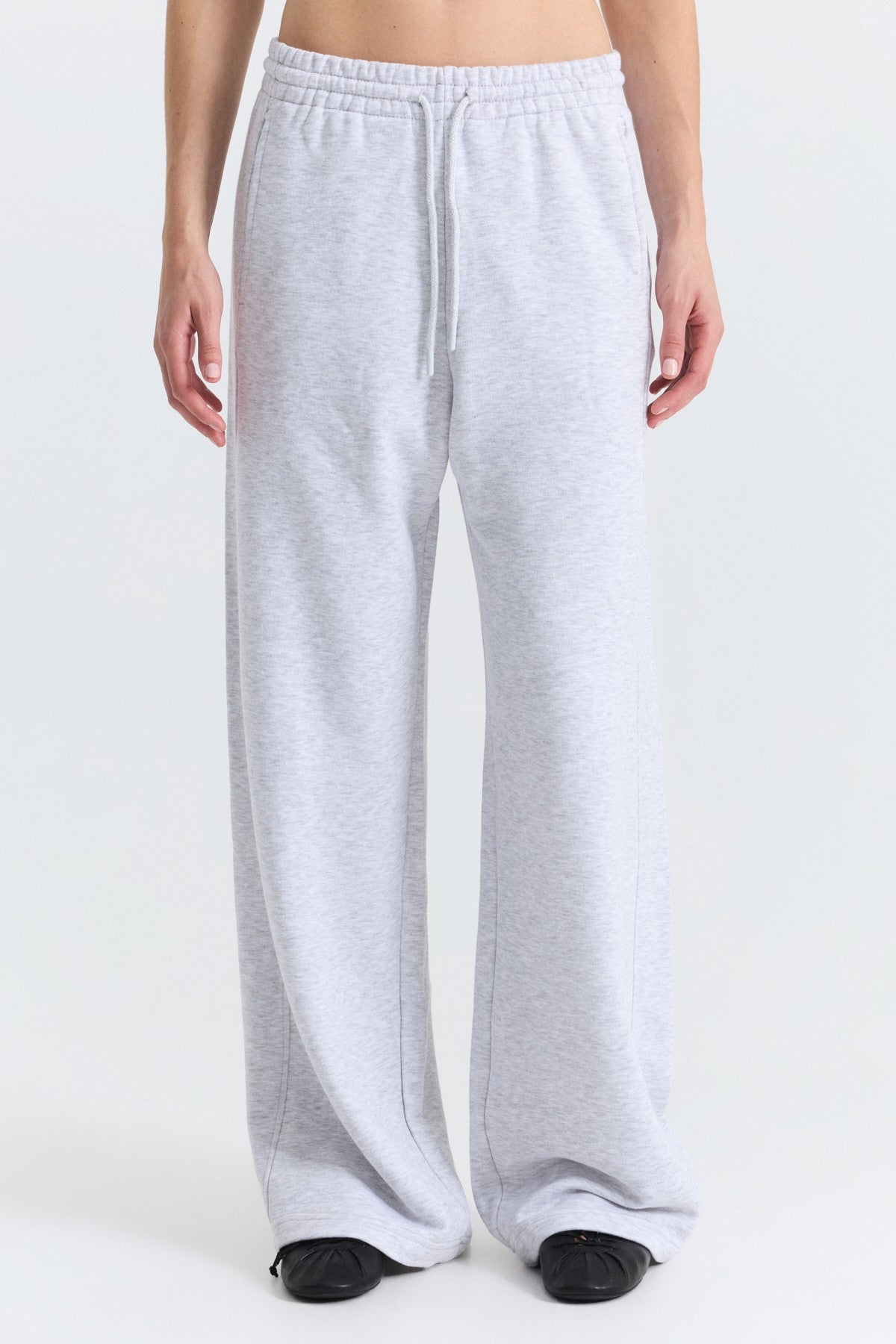 Crew-Neck Sweatshirt and Wide-Leg Pants Set