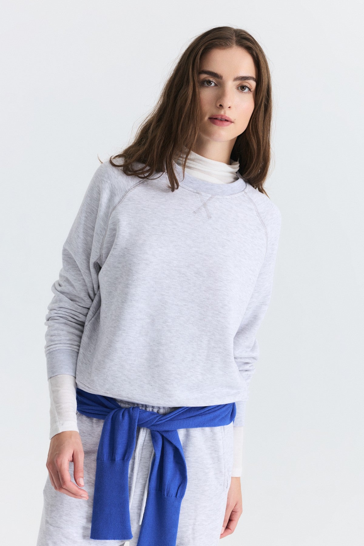 Crew-Neck Sweatshirt and Wide-Leg Pants Set