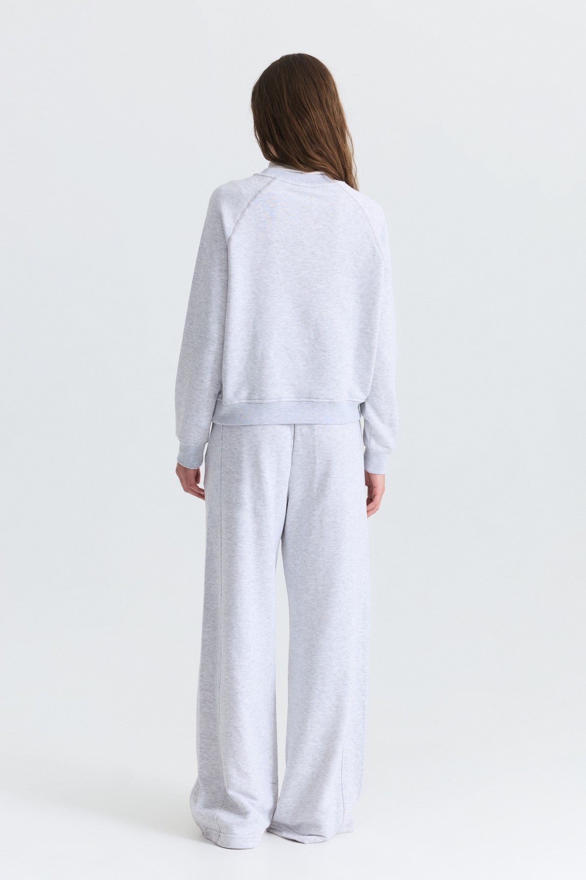 Crew-Neck Sweatshirt and Wide-Leg Pants Set