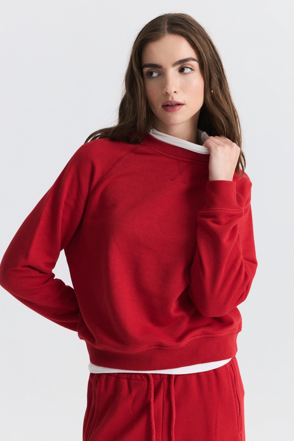 Crew-Neck Sweatshirt and Wide-Leg Pants Set