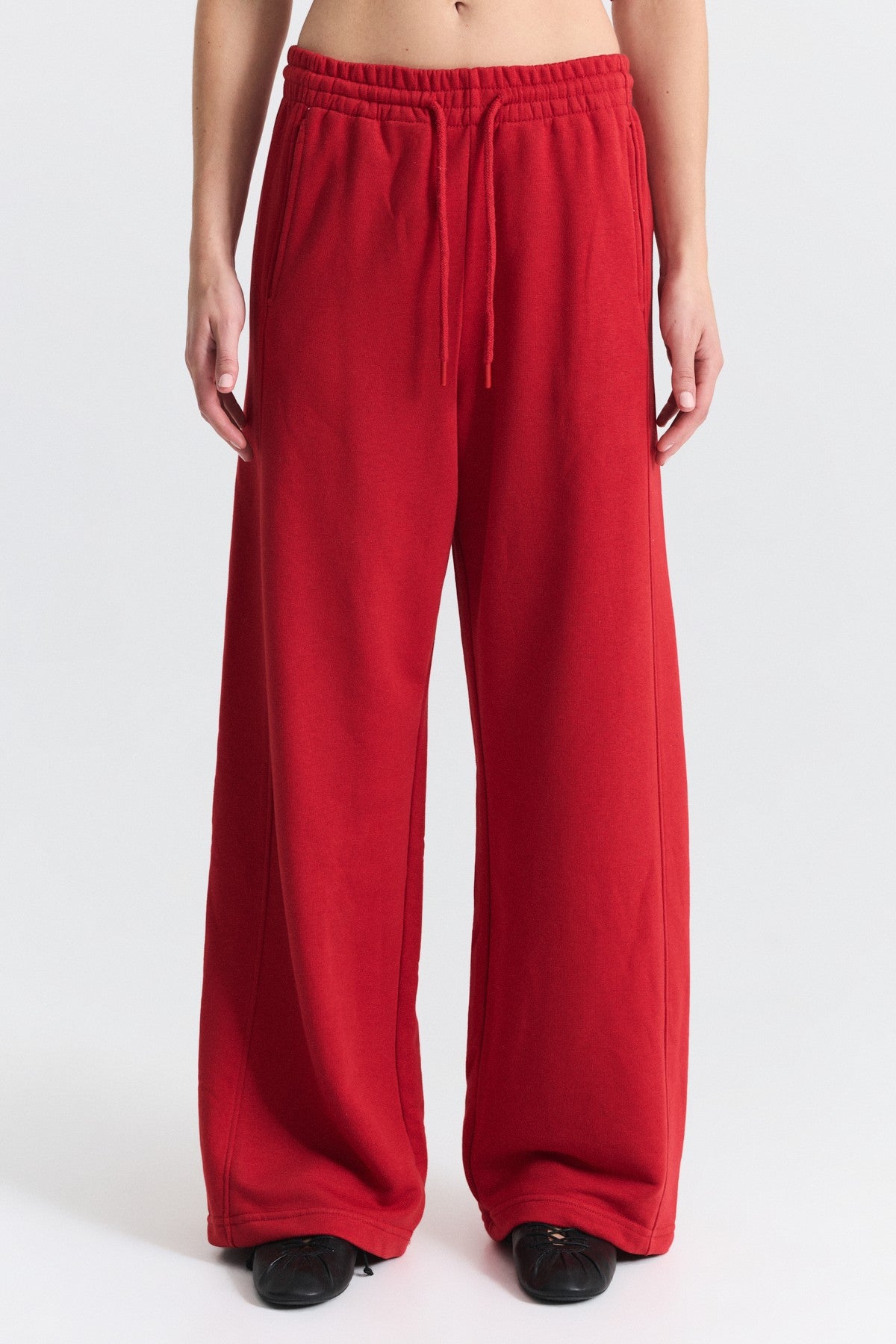 Crew-Neck Sweatshirt and Wide-Leg Pants Set