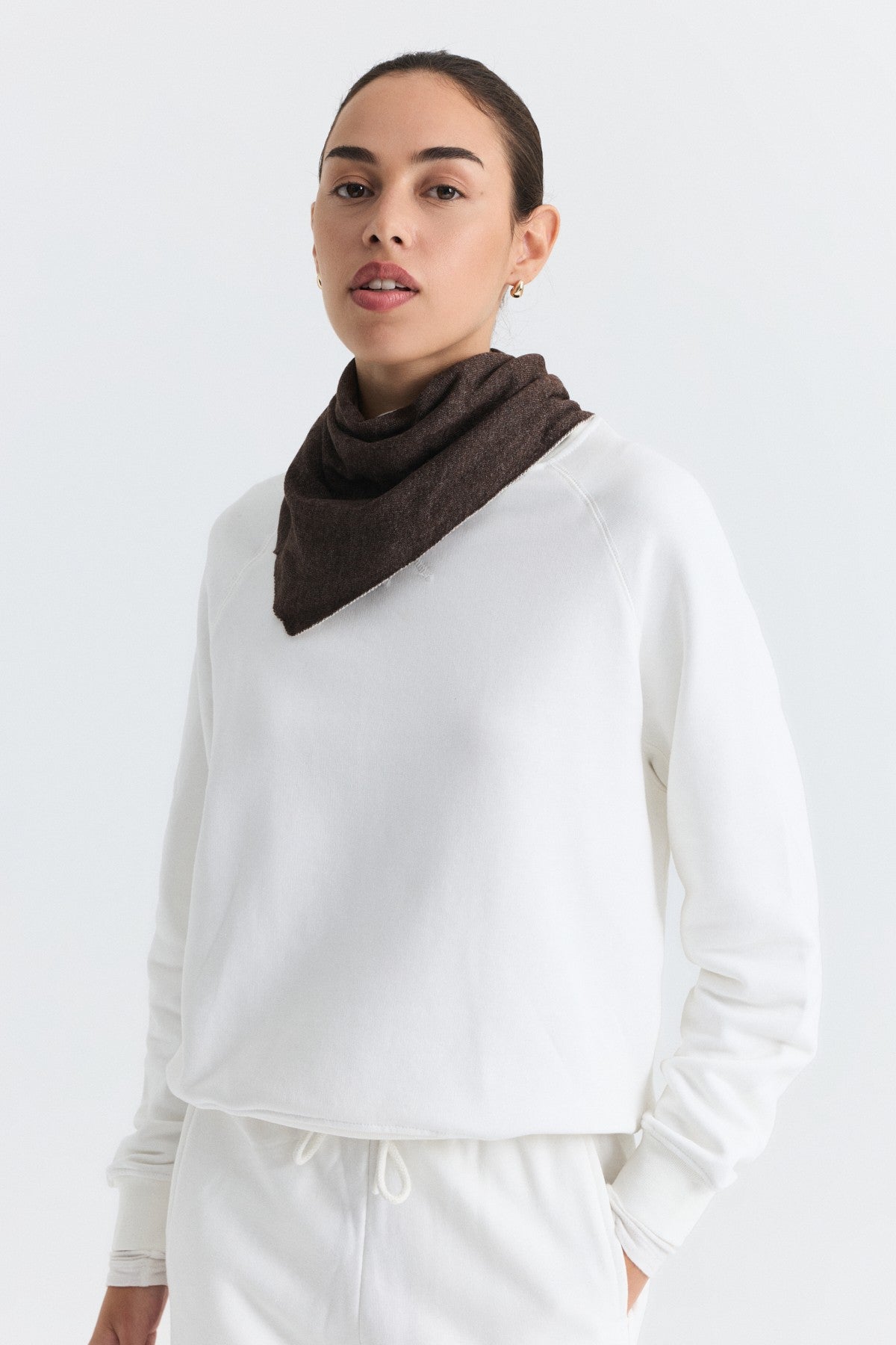 Crew-Neck Sweatshirt and Wide-Leg Pants Set