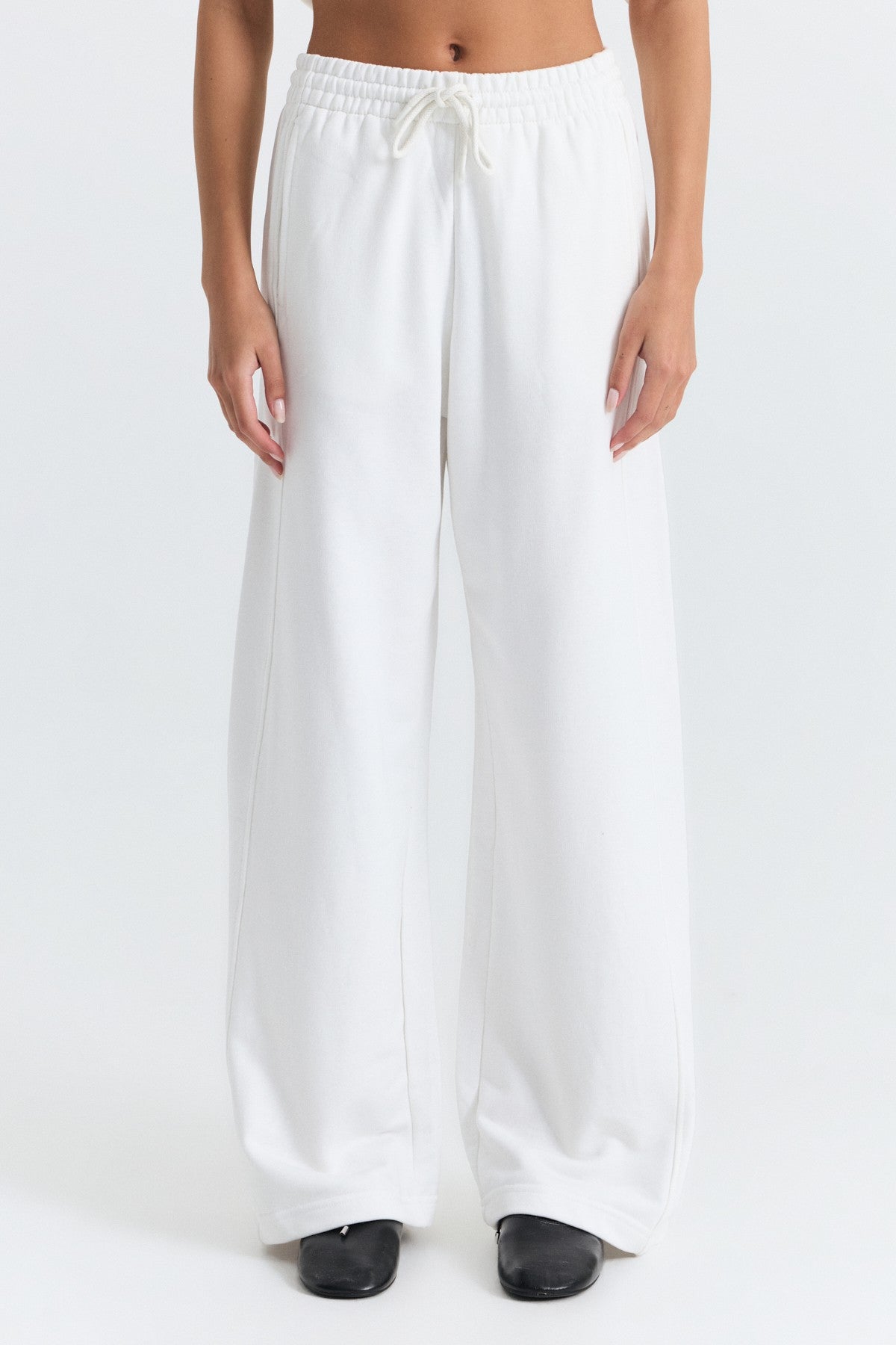 Crew-Neck Sweatshirt and Wide-Leg Pants Set