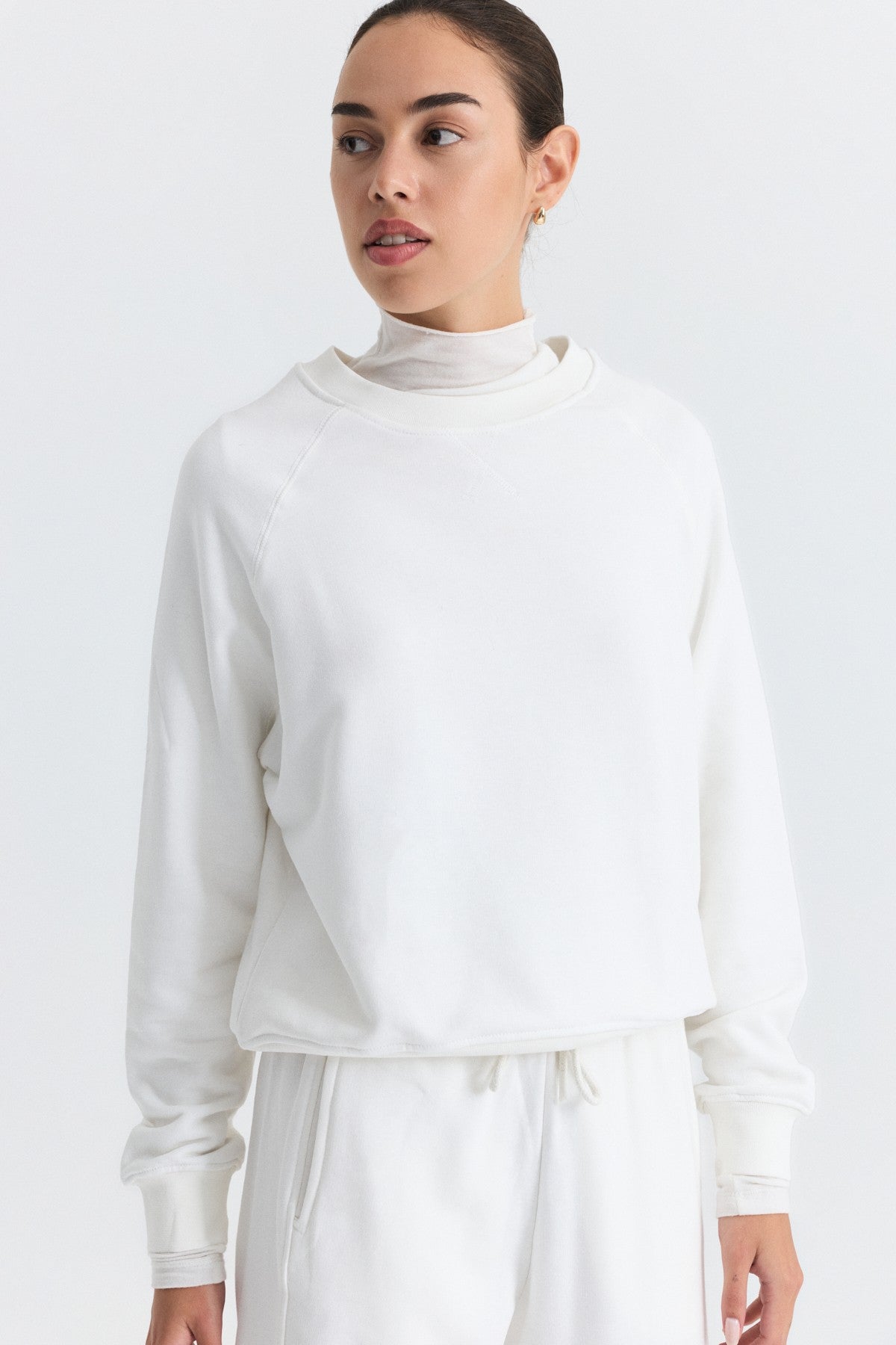 Crew-Neck Sweatshirt and Wide-Leg Pants Set