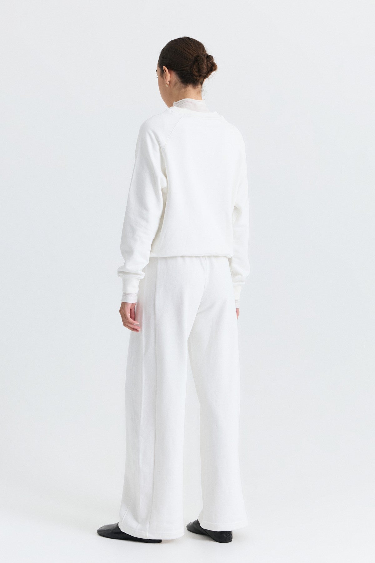 Crew-Neck Sweatshirt and Wide-Leg Pants Set