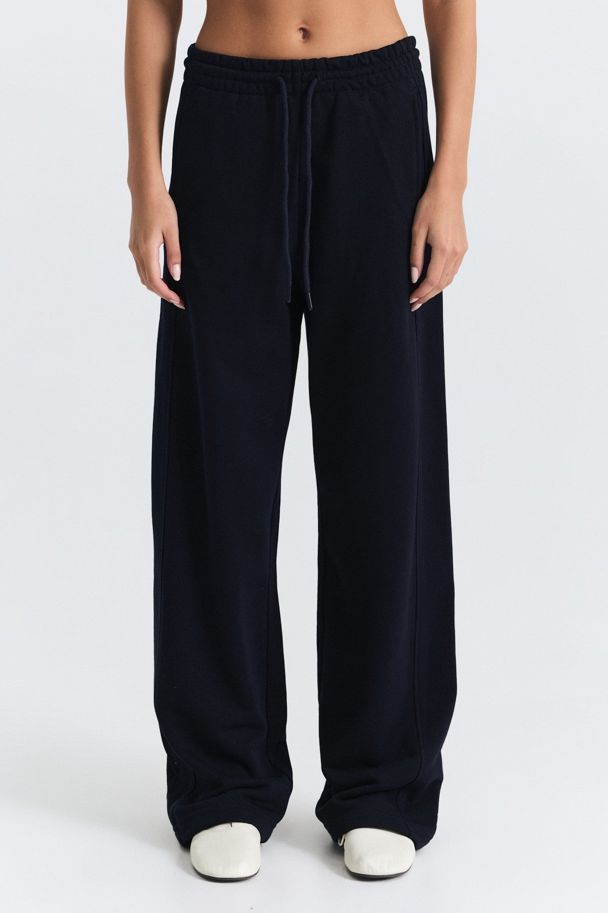Crew-Neck Sweatshirt and Wide-Leg Pants Set