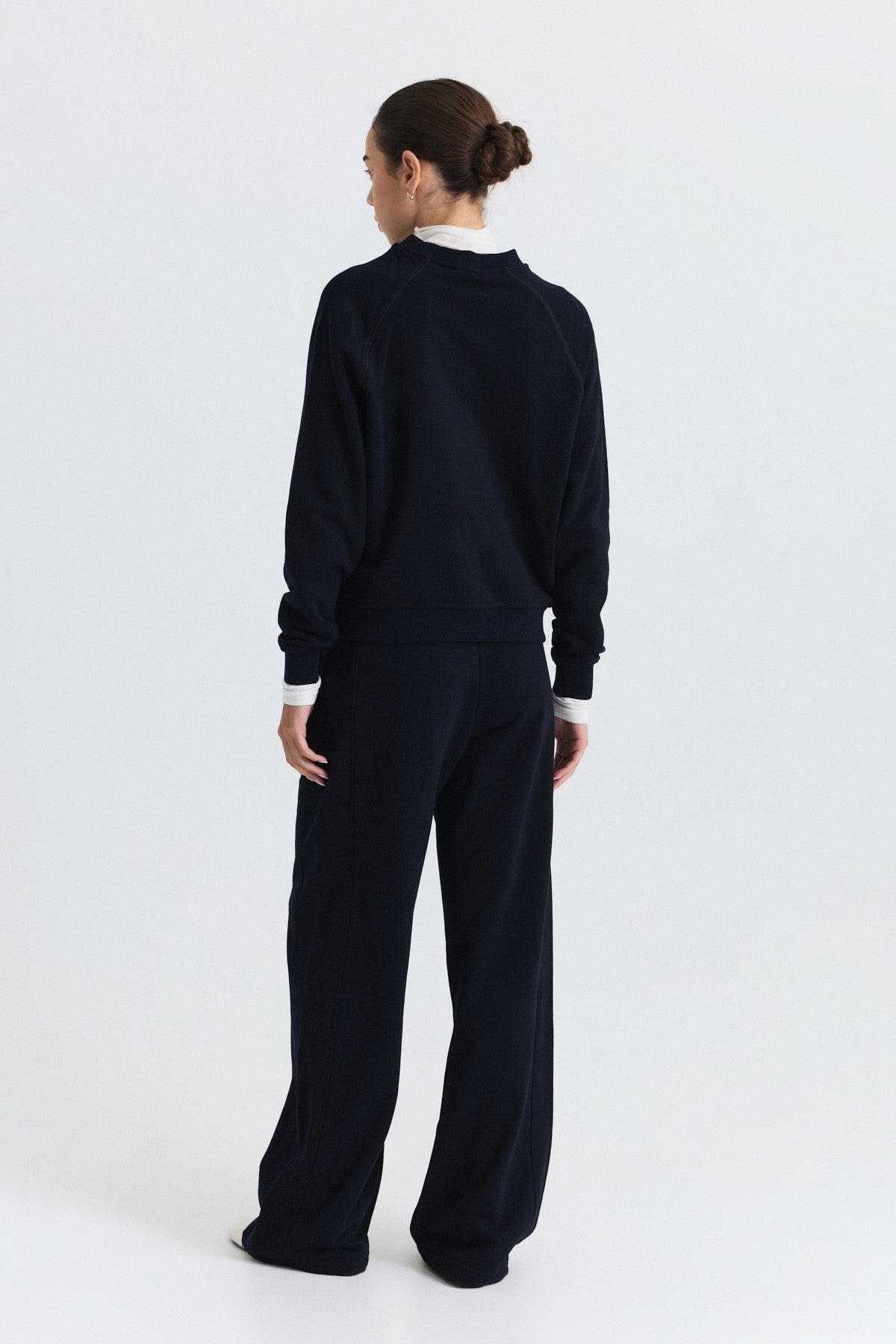 Crew-Neck Sweatshirt and Wide-Leg Pants Set