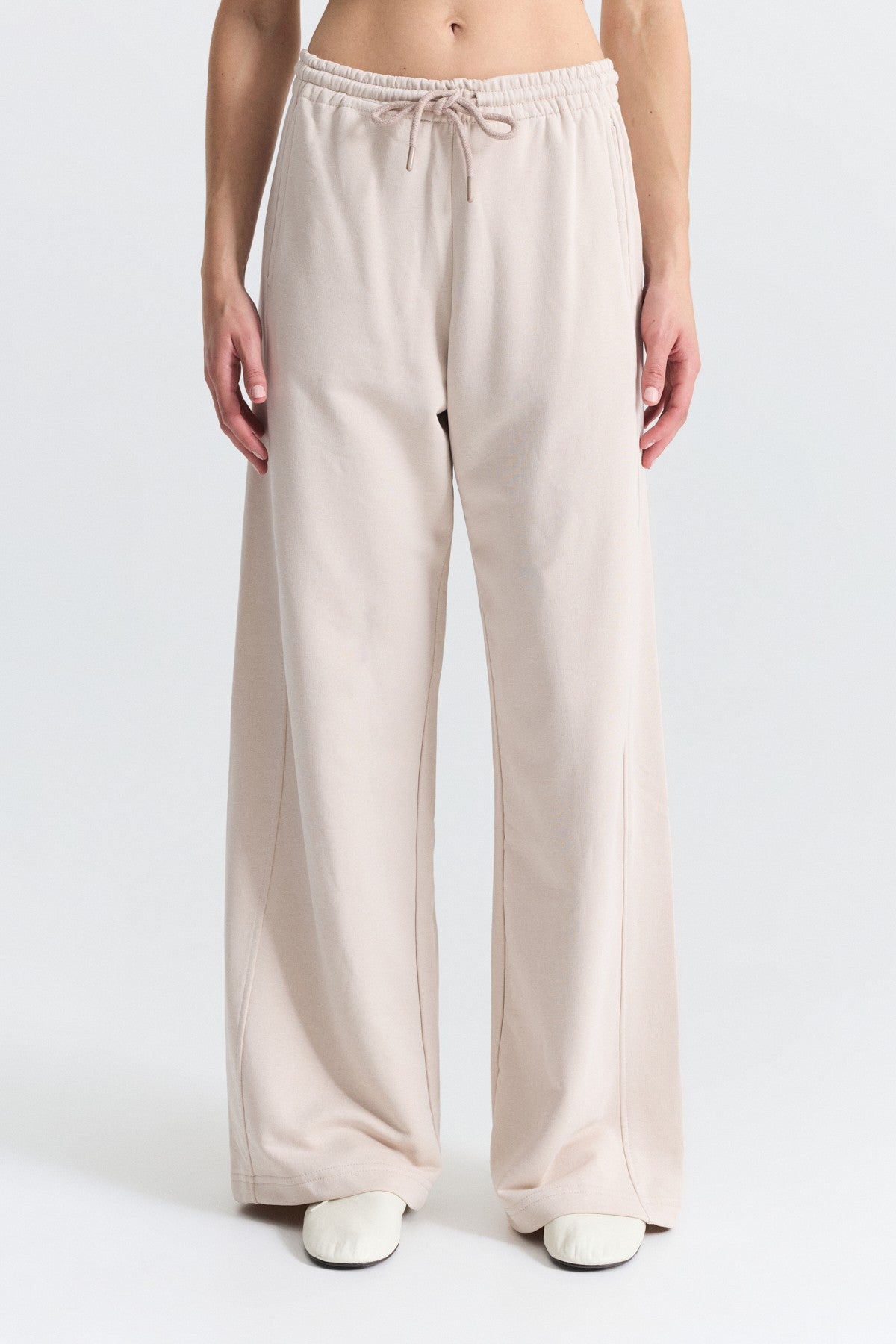 Crew-Neck Sweatshirt and Wide-Leg Pants Set
