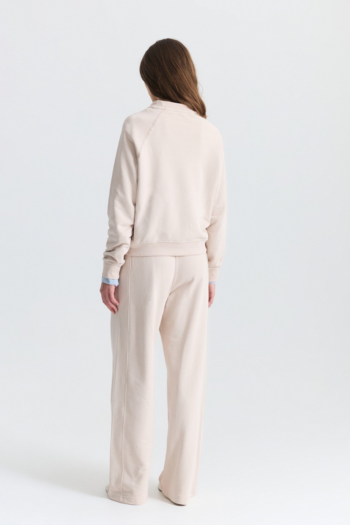 Crew-Neck Sweatshirt and Wide-Leg Pants Set