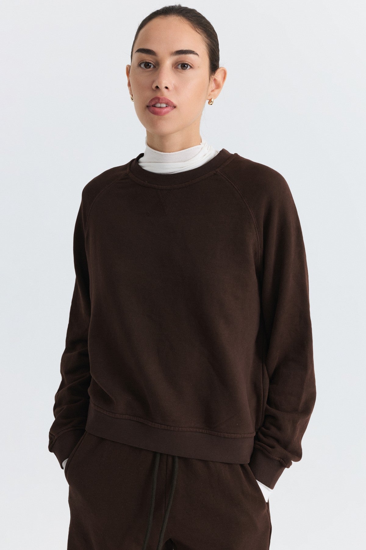 Crew-Neck Sweatshirt and Wide-Leg Pants Set