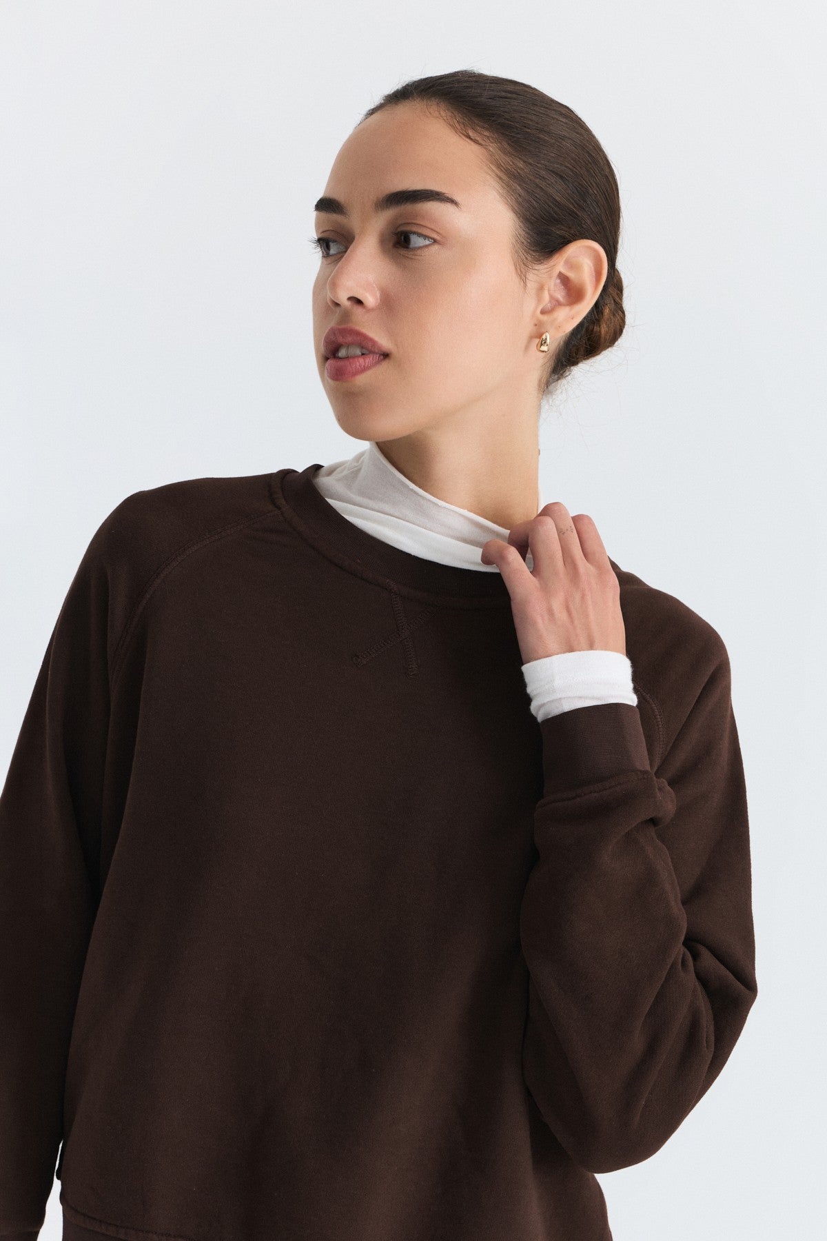 Crew-Neck Sweatshirt and Wide-Leg Pants Set