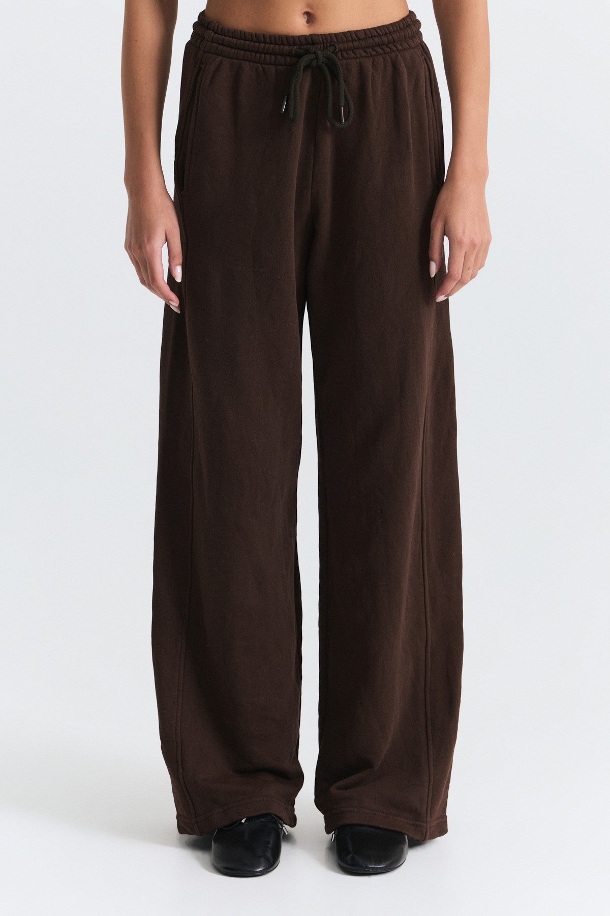 Crew-Neck Sweatshirt and Wide-Leg Pants Set