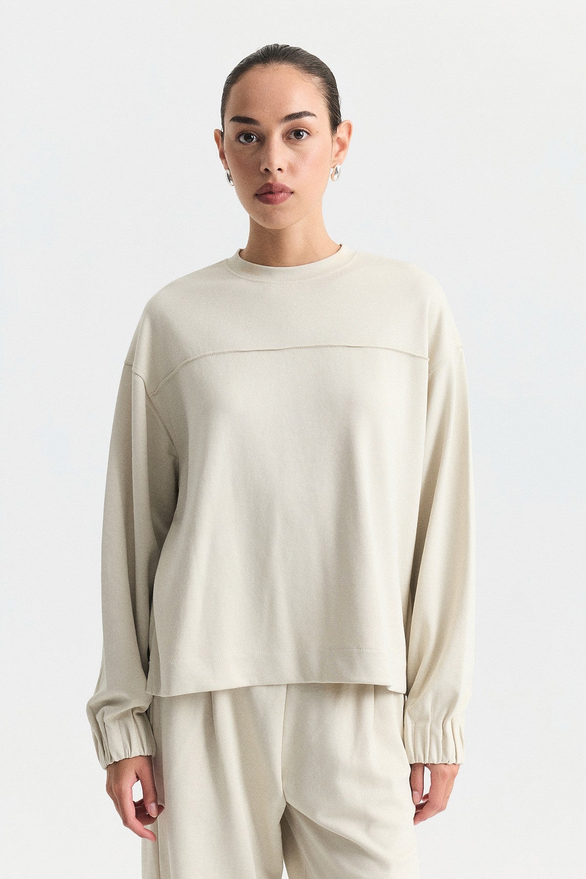 Crew-Neck Sweatshirt and Jogger Pants Set