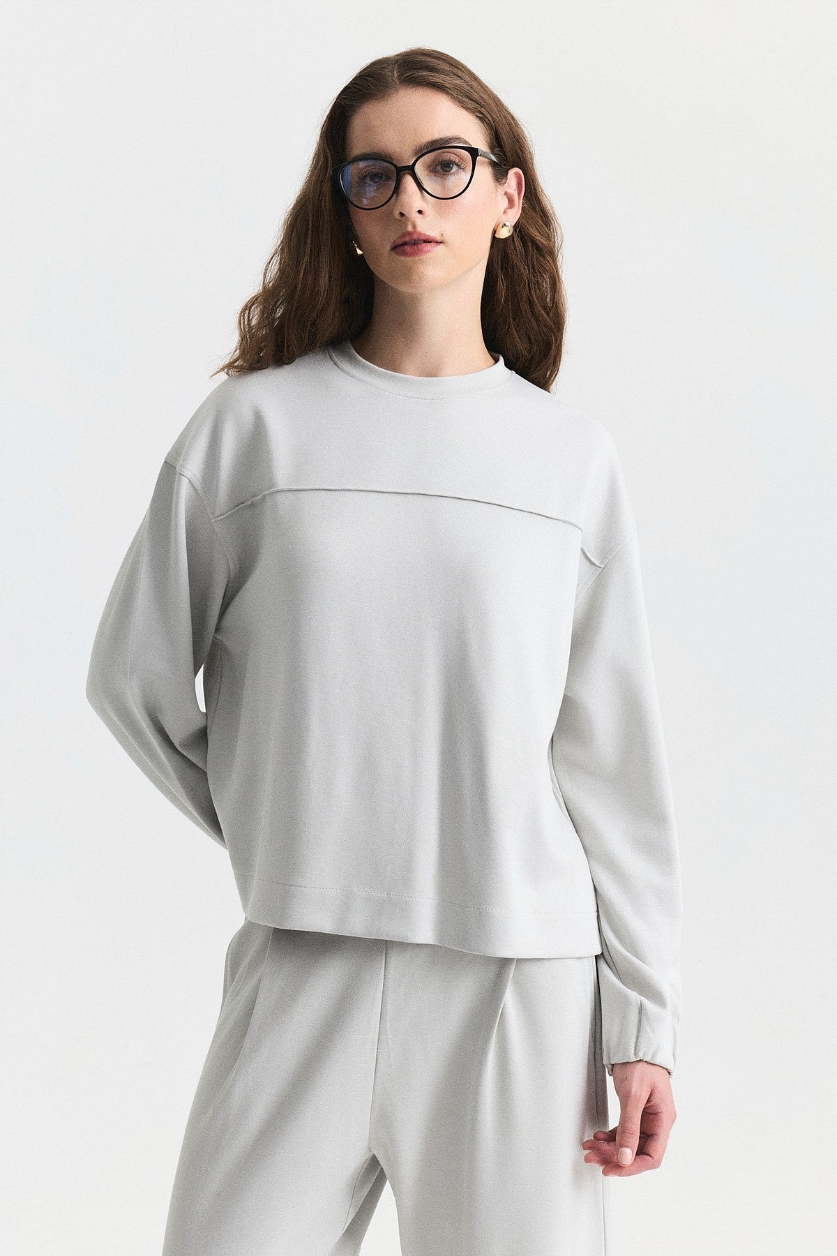 Crew-Neck Sweatshirt and Jogger Pants Set
