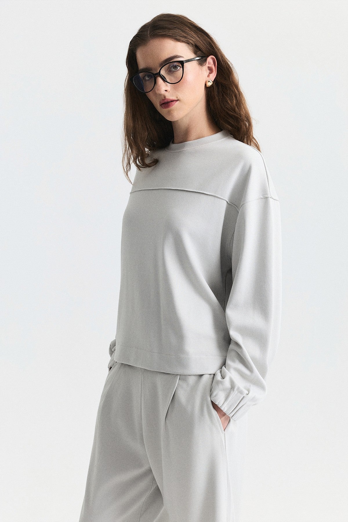 Crew-Neck Sweatshirt and Jogger Pants Set