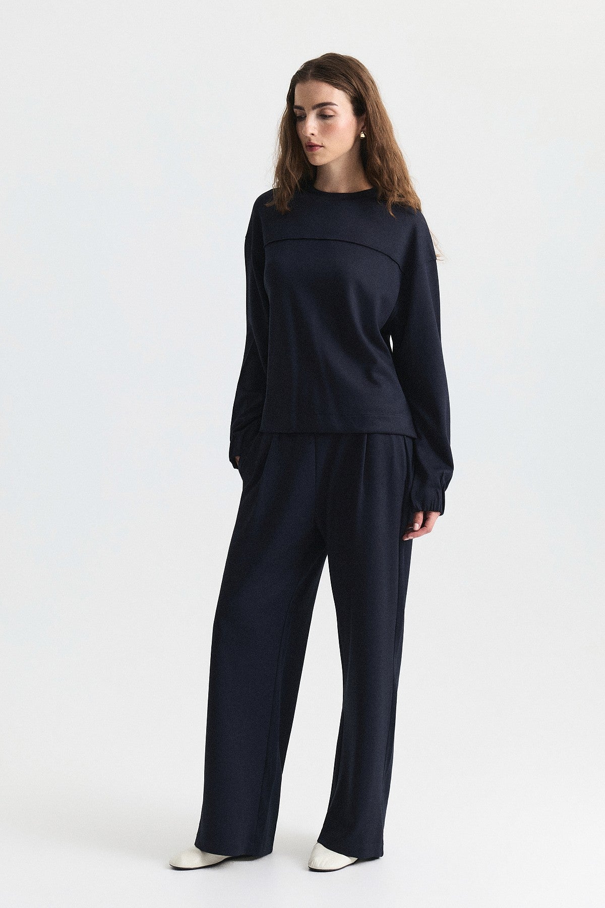 Crew-Neck Sweatshirt and Jogger Pants Set