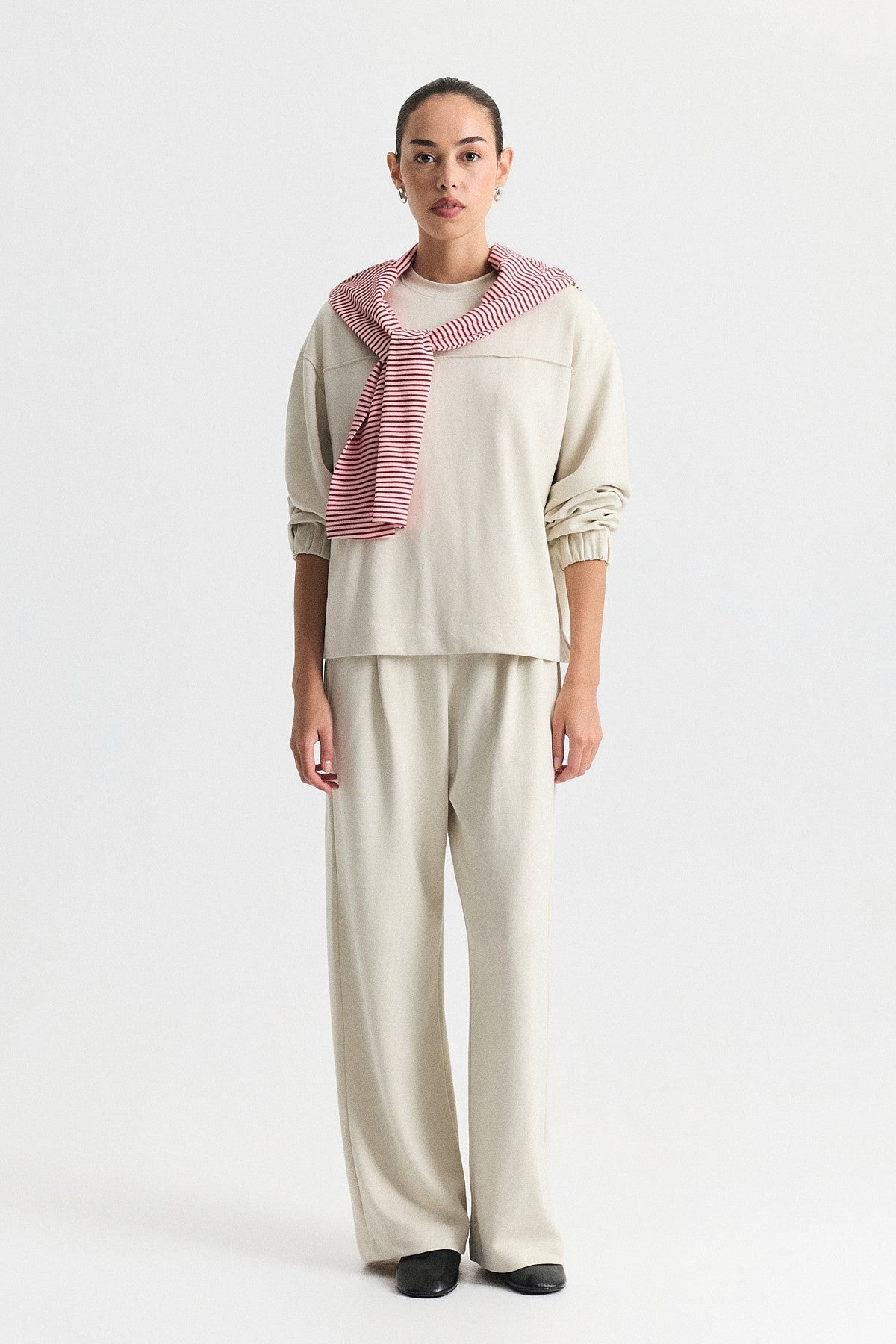 Crew-Neck Sweatshirt and Jogger Pants Set