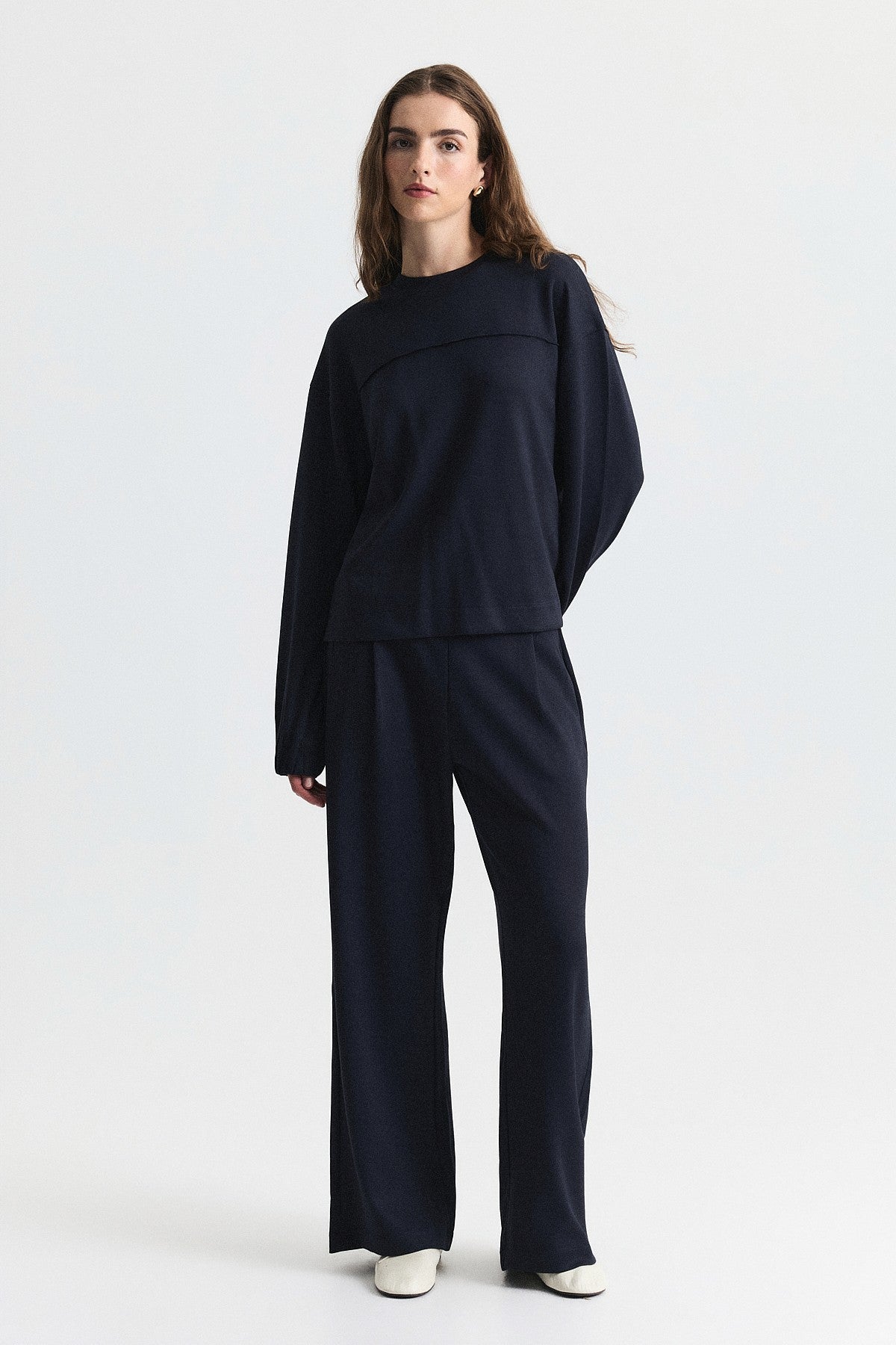 Crew-Neck Sweatshirt and Jogger Pants Set